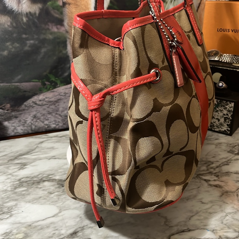 Coach Signature Stripe Carryall - Picture 6 of 16